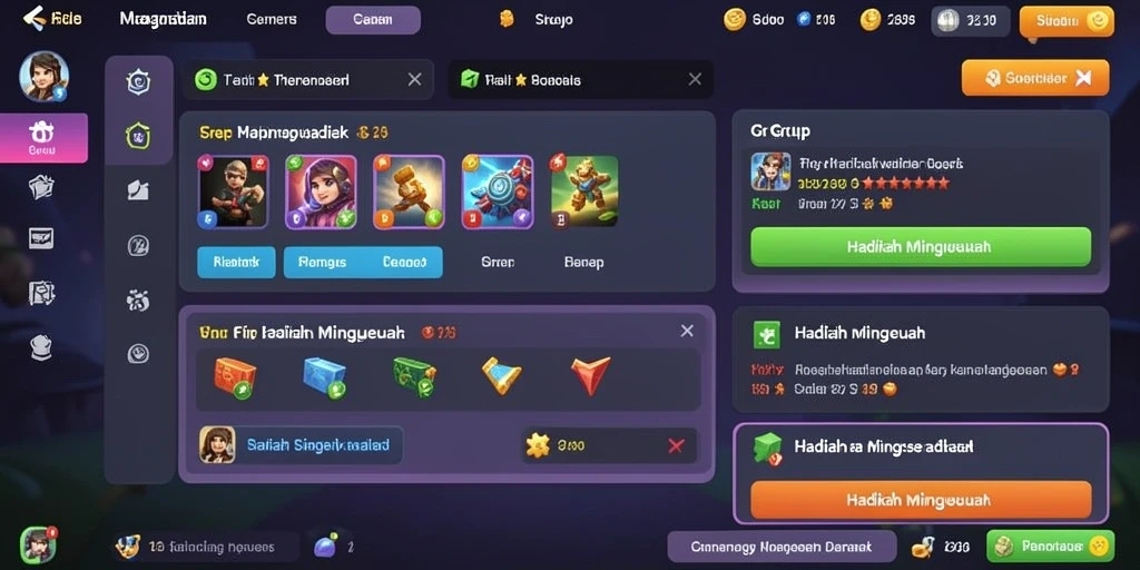 Screenshot menunjukkan karakter utama dalam pertempuran epik.