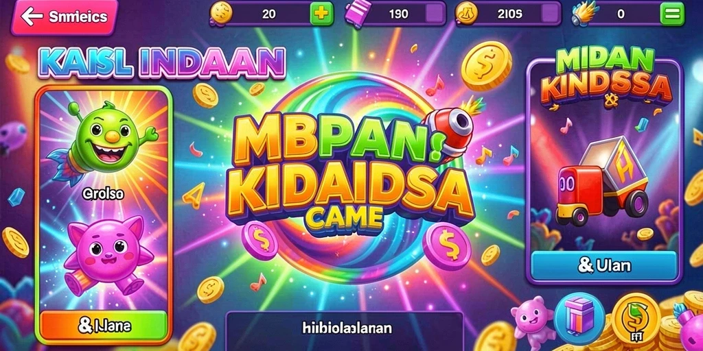 Tangkapan layar menampilkan karakter utama GEBYAR4D dengan latar belakang yang menarik.